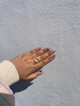 Load image into Gallery viewer, 18k Rose Gold-filled Ring with Enamel and Mosaic style artwork

