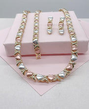 Load image into Gallery viewer, 18k Gold Filled Heart XOXO Bracelet and Necklace Set
