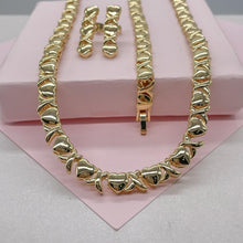 Load image into Gallery viewer, 18k Gold Filled Heart XOXO Bracelet and Necklace Set
