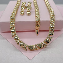 Load image into Gallery viewer, 18k Gold Filled Heart XOXO Bracelet and Necklace Set
