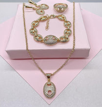 Load image into Gallery viewer, 18k Gold Filled CZ Mariner Link full Set
