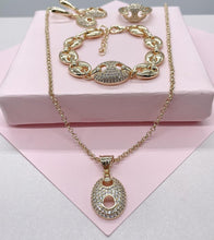 Load image into Gallery viewer, 18k Gold Filled CZ Mariner Link full Set
