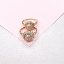 Load image into Gallery viewer, 18k Gold Filled CZ Halo Style Ring
