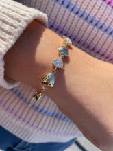 Load image into Gallery viewer, 18k Gold Filled Puffy Heart Bracelet with CZ Hearts

