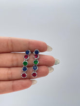 Load image into Gallery viewer, Silver Filled Colorful Round Stones Set
