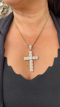Load image into Gallery viewer, 18k Gold Filled Baguette Stone Cross Pendant
