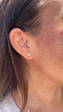 Load image into Gallery viewer, 18k Gold Filled Tiny Heart Stud Pearl Earrings
