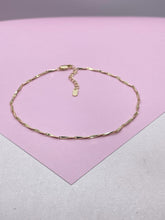 Load image into Gallery viewer, 18k Gold Filled Bar Link Ankle Bracelet: Thin Dainty Spear Anklet
