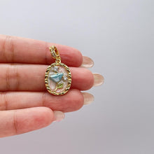 Load image into Gallery viewer, 18k Gold Colorful Oval Enamel Heart Charm with CZ
