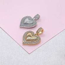 Load image into Gallery viewer, 18k Gold Filled Puffy Heart Charm Crowned with CZ
