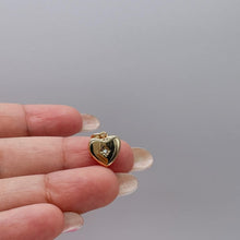 Load image into Gallery viewer, 18k Gold Filled Smooth, Puffy Mini Heart Charm with Beveled Heart Stone, DIY charms
