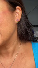 Load image into Gallery viewer, 18k Gold Filled Hand Painted, Tulip stud earring with stems

