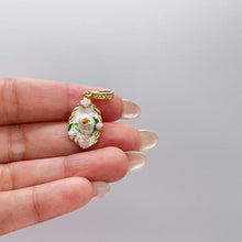 Load image into Gallery viewer, 18k Gold Colorful Handmade Enamel Charms with Faux Pearls and Floral Detail
