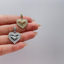 Load image into Gallery viewer, 18k Gold Filled Puffy Heart Charm Crowned with CZ
