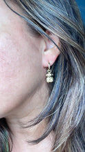 Load image into Gallery viewer, 18k Gold Filled Geometric Chubby Teddy Bear Dangling Earrings Supplies
