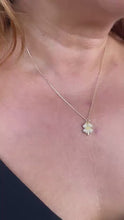 Load and play video in Gallery viewer, 18k Gold Filled Puffy Clover Pendant with CZ Pave Stones
