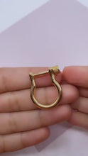 Load and play video in Gallery viewer, 18k Gold Filled Closed Carabiner Like Pendant Charm  Jewelry Creation Styling Connectors  Supplies
