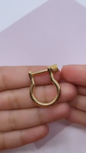 18k Gold Filled Closed Carabiner Like Pendant Charm  Jewelry Creation Styling Connectors  Supplies