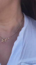 Load and play video in Gallery viewer, 18k Gold Filled Plain Toggle Paper Clip Choker
