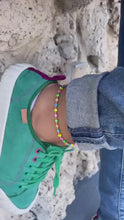 Load and play video in Gallery viewer, 18k Gold Filled Colorful Enamel and Link Anklet
