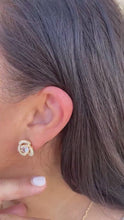 Load and play video in Gallery viewer, 18k Gold Filled Flower Stud Earrings with CZ Stone
