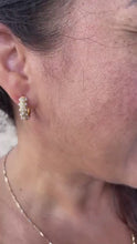 Load and play video in Gallery viewer, 18k Gold Filled Chunky Huggie with Pearl and CZ Stones
