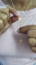 Load and play video in Gallery viewer, 18k Gold Filled Tri Colored 2.5mm beaded Rosary with Guadalupe or Divine Child of Jesus Center
