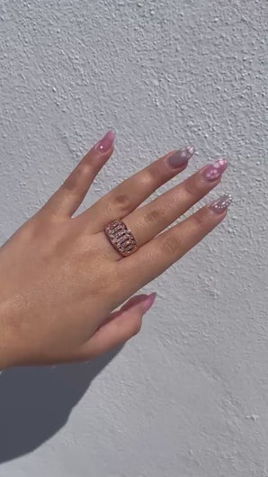 Sophisticated 18k Rose Gold Filled Ring with Micro Pave Cubic Zirconia