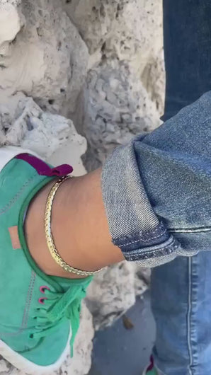 18k Gold Filled 6mm Flat Snake Like Anklet Dainty Jewelry  and Jewelry Making Supplies