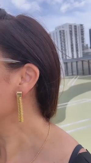 18k Gold Filled Dangling Snake Link Earring, Minimalist Earrings, Gifts for her, Dainty Earrings