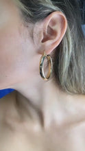 Load and play video in Gallery viewer, 18k Gold Filled Thick Flat Inside Hoop Earrings, Plain Gold Fat 40mm Hoops, Everyday Hoops, Birthday Gift, For Her444444444444444
