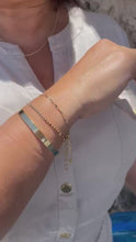 Load and play video in Gallery viewer, 18k Gold Filled Bar Link Bracelet: Thin Dainty Spear Bracelet
