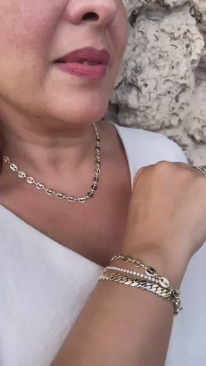 18k Gold Filled Smooth Flat 6mm Mariner Link Set