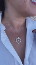 Load and play video in Gallery viewer, 18k Gold Filled Heart Dainty Heart Pendant With Round CZ Stones
