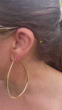 Load and play video in Gallery viewer, 18k Gold Filled Plain Tear Drop Shaped Hoop Earrings

