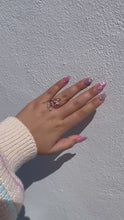Load and play video in Gallery viewer, 18K Rose Gold Filled Butterfly Cluster Ring and Pearl Cut CZ
