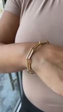 Load and play video in Gallery viewer, 18k Gold Filled Thin Long Smooth Paper Clip Link Bracelet
