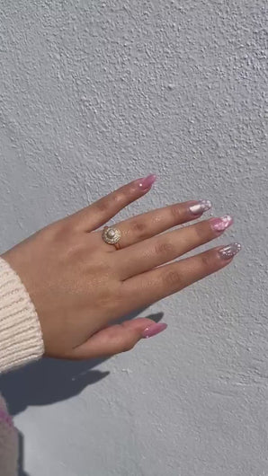 18k Gold Filled CZ Halo Style Ring