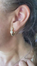 Load and play video in Gallery viewer, 18k Gold Filled Beaded Style With CZ Center Earrings and Ring Style
