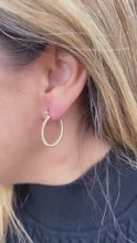 Load and play video in Gallery viewer, 18k Gold Filled Thin Twisted Hoop Earrings in 2 Sizes
