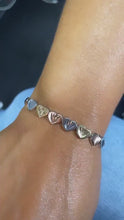 Load and play video in Gallery viewer, 18k Gold Filled Vintage Tri-Colored Diamond Cut Heart Bracelet
