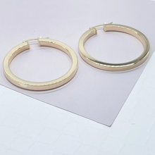 Load image into Gallery viewer, 18k Gold Filled Large Sharp Edged Plain Hoop Earrings Wholesale Jewelry Supplies

