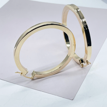 Load image into Gallery viewer, 18k Gold Filled Large Sharp Edged Plain Hoop Earrings Wholesale Jewelry Supplies
