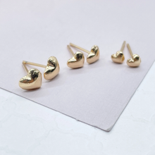 Load image into Gallery viewer, 18k Gold Filled Simple Baby Heart Earrings Wholesale Jewelry Supplies
