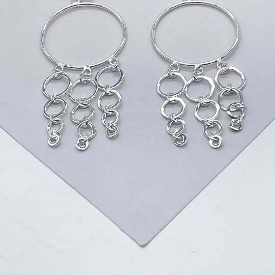 Silver Filled Modern Circle Drop Earrings