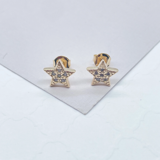 18K Gold Filled Zircon Star Stud Earring