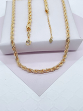 Load image into Gallery viewer, 18k Gold Filled 5mm Rope Chain size 16” &amp; 24”
