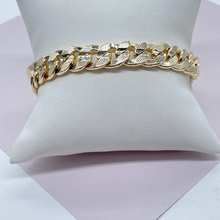 Load image into Gallery viewer, 18k Gold Filled Thick Carved Cuban Link Bracelet 9.5mm
