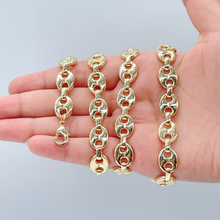Load image into Gallery viewer, 18k Gold Filled Thick Puffy Mariner Link Chain 11.6 mm Mariner Link Necklace
