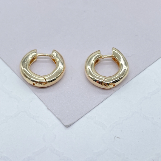 18k Gold Filled Simple Plain Thin Huggie Wrap Earrings Wholesale Jewelry Supplies